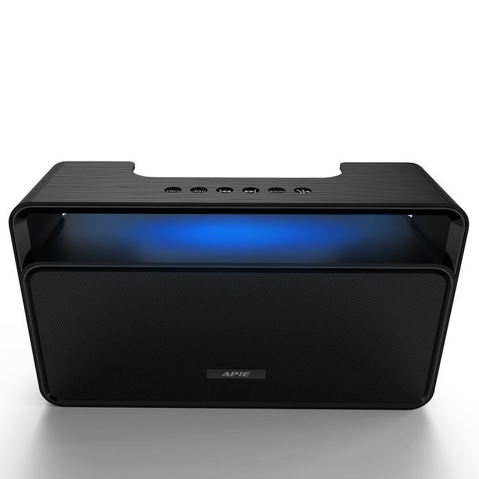 Apie Wireless Bluetooth Stereo Speaker with Bass and FM Radio - Black / Red N11