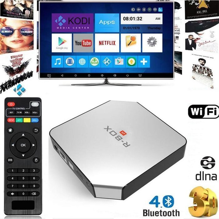 HONGYU R-BOX Android 5.1 Tv Box Quad Core RK3229 Chipset 2G/8G Kodi 16.1 Fully Loaded XBMC Bluetooth 4.0 WiFi... N18