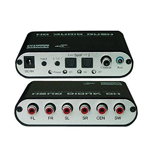 CGinger 5.1 Channel Digital Audio Converter HD Rush Audio Gear Surround Sound Decoder for SPDIF DTS/AC-3 HD Player... N4