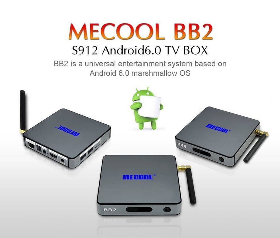 MECOOL BB2 Android 6.0 Amlogic S912 Octa Core KODI 17.0 Preinstalled TV BOX 2G/16G 802.11AC WIFI Bluetooth 1000M...
