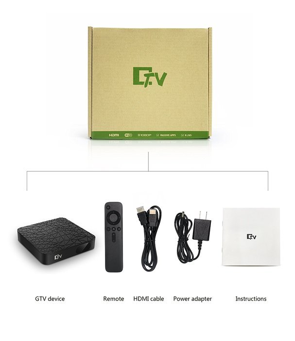 GTV Wifi Android TV BOX, HD Live TV Channels Quad-Core XBMC Fully Loaded KODI, English/Spanish/Russian/Vietnamese...