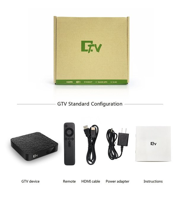 GTV Wifi Android TV BOX, HD Live TV Channels Quad-Core XBMC Fully Loaded KODI, English/Spanish/Russian/Vietnamese... N5
