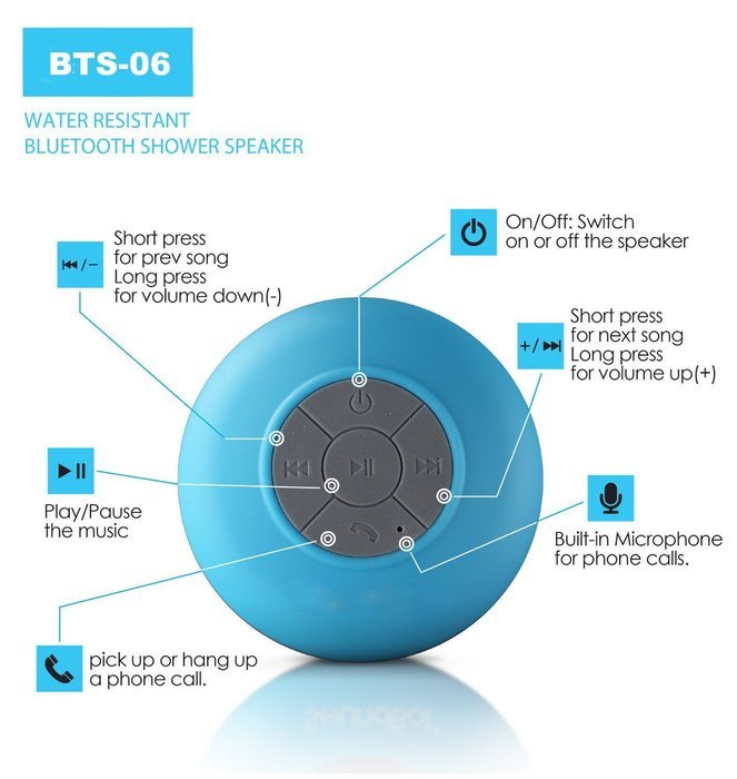Wireless Speaker, Bluetooth Speaker, Laeker Waterproof Wireless Hand-free Shower Speaker Compatible with All Bluetooth... N2