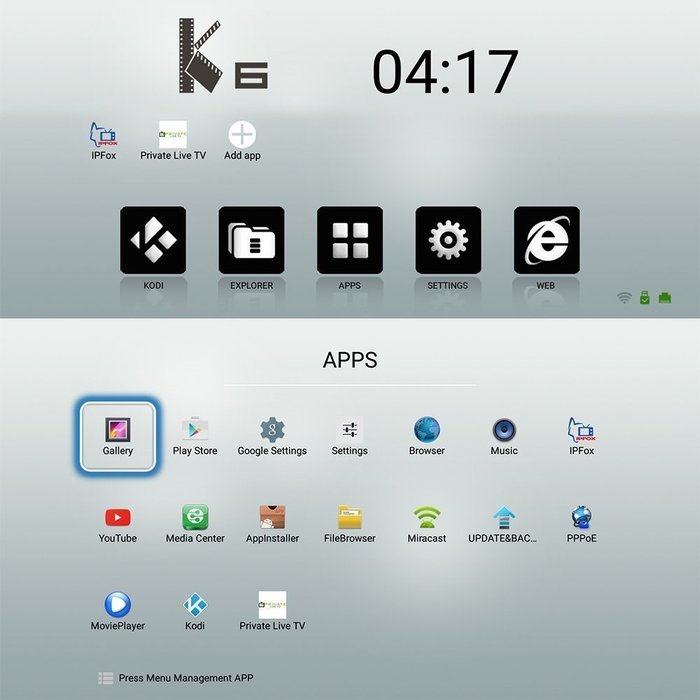 Docooler K6 Android TV Box Android 5.1.1 Lollipop Quad-core 2G / 16G 4K 3D XBMC Bluetooth 4.0 1000M LAN 2.4G /... N4