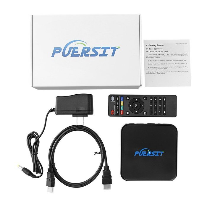 Puersit Smart TV Box 4K 1G/8G Android 5.1 Amlogic S905 Kodi 16.0 XBMC Pre-installed Full Loaded Quad Core HDMI... N7
