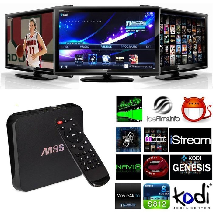HONGYU&reg;[2016 Latest] M8S Android 4.4 TV Box Amlogic S812 Quad Core Fully loaded Add-ons with KODI 15.2 Cloud TV...