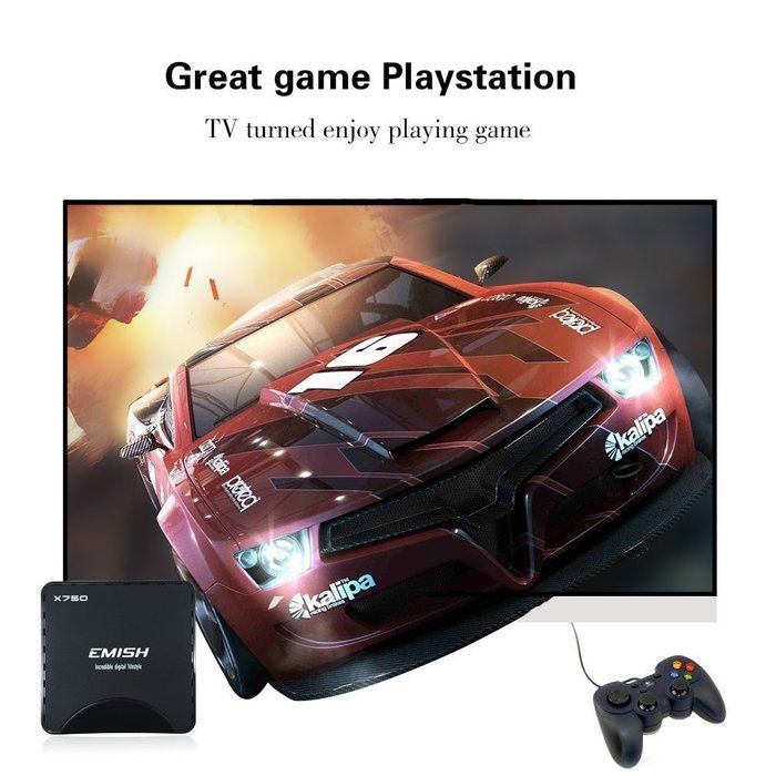 Smart TV Box by EMISH, Android 5.1 Amlogic S905, 4K UHD, Quad Core CPU 64 BIT A53, Flash 8GB with KODI, Wifi and... N2