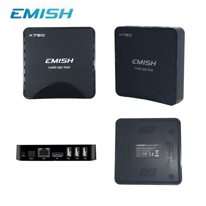Smart TV Box by EMISH, Android 5.1 Amlogic S905, 4K UHD, Quad Core CPU 64 BIT A53, Flash 8GB with KODI, Wifi and... N9