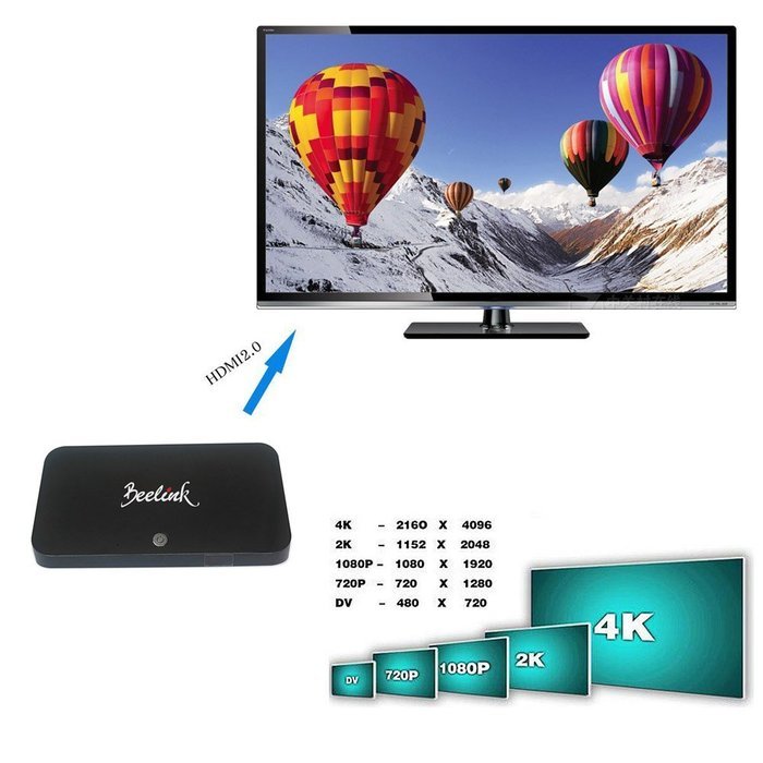 Beelink R89 Android 4.4 TV Box RK3288 Quad Core Wifi 5G AC 4K 2GB/16GB Mali-T764 XBMC TV Receiver H.265 Miracast... N6