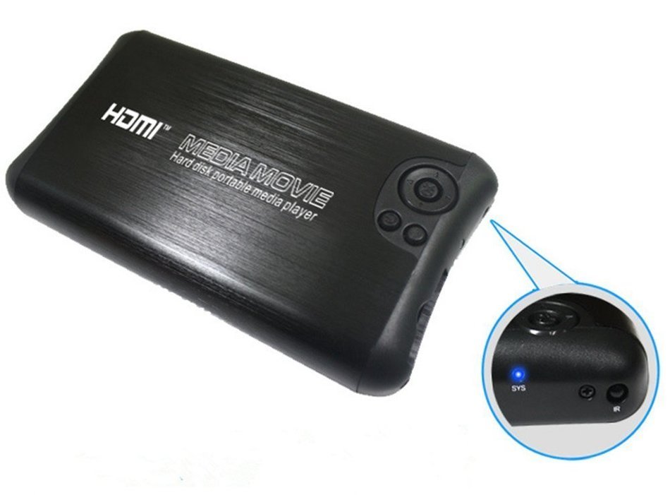 Dailyextreme Portable SATA Full HD 1080P HDD/SD Media Player HDMI AV Output H.264 Support SD/USB/SATA/MKV/Blu-ray... N2