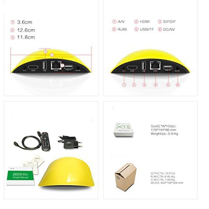 Android TV Box, DOITOP X1 II Rockchip 3229 Miracast Airplay Quad Core 1G/8G WIFI LAN Bluetooth 4.4 HDMI 1.4 TV... N3