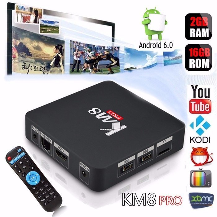 EIVOTOR KM8 PRO Amlogic S912 Octa core 2G DDR3 RAM 16G eMMC ROM Android 6.0 Kodi 17 2.4G + 5.0G WiFi 1000M Gigabit... N5