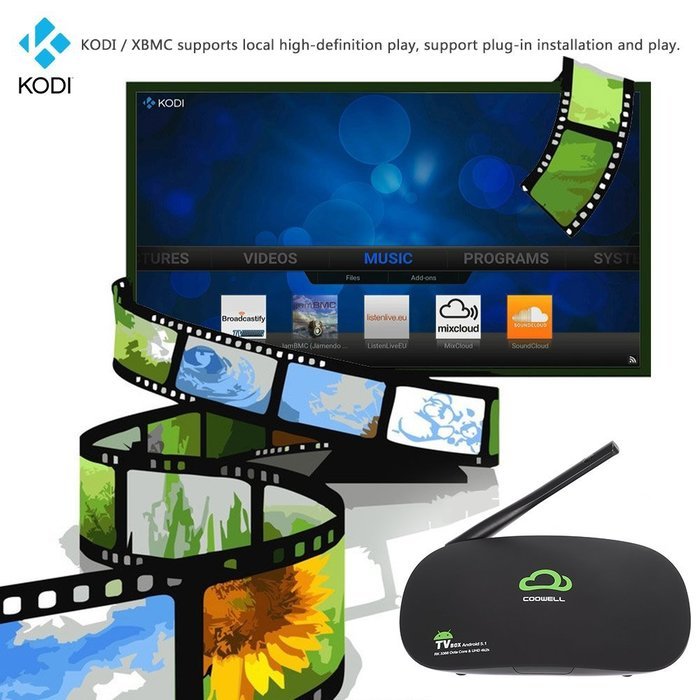 Docooler COOWELL V3 Mini 4K Android 5.1 TV Box RK3368 Octa-Core 64 Bits KODI 16.1 UHD 4K 2G / 16G Mini PC Wi-Fi... N6