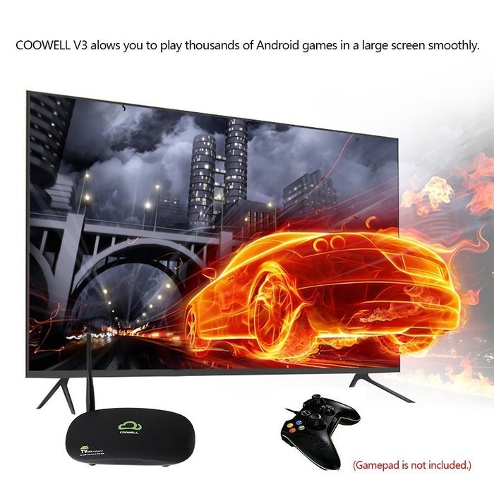 Docooler COOWELL V3 Mini 4K Android 5.1 TV Box RK3368 Octa-Core 64 Bits KODI 16.1 UHD 4K 2G / 16G Mini PC Wi-Fi... N7