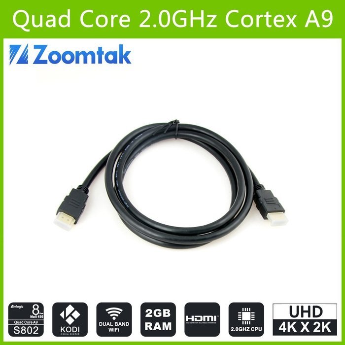Zoomtak K8 Android TV Box media streamer QuadCore Kodi/XBMC 16.0 FULLY LOADED Dual Wifi, HDMI, netflix, rooted... N5