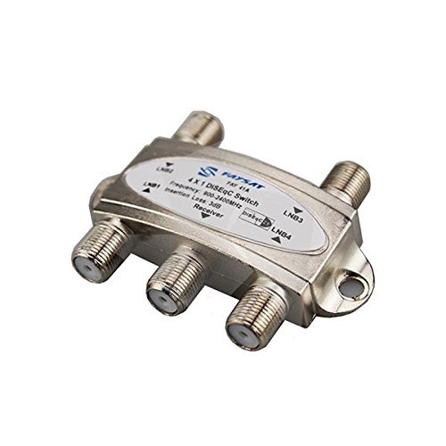 Faysat DiSEqC Switch 4x1 DiSEqC Switch Satellite Antenna Flat LNB Switch for TV Receiver N2