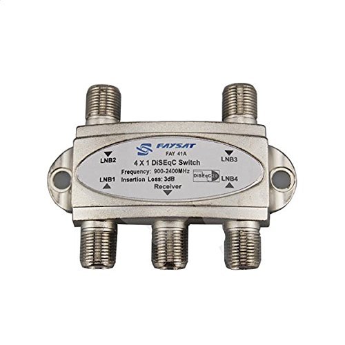 Faysat DiSEqC Switch 4x1 DiSEqC Switch Satellite Antenna Flat LNB Switch for TV Receiver N3