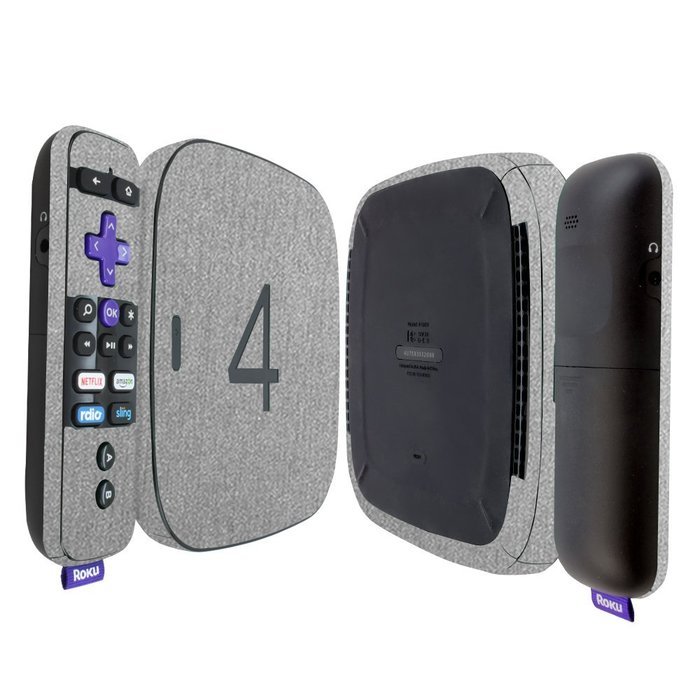 Skinomi TechSkin - Roku 4 Brushed Aluminum Full Body Skin / Front & Back Wrap Clear Film / Ultra HD and Anti-Bubble...