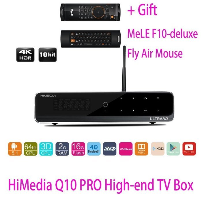 SUNKINFON HiMedia Q10 PRO 3D 4K UltraHD High-end Android 5.1 TV Box: 2GB/16GB, Bluetooth 4.0, Dual WiFi Smart...