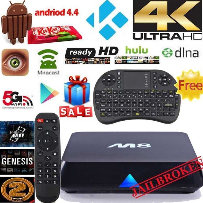 YIYU SUJIAO M8 Quad Core Android 4.4 Smart Set Top TV Box XBMC 3D Blu-ray 4K Streaming Media Player with Free...