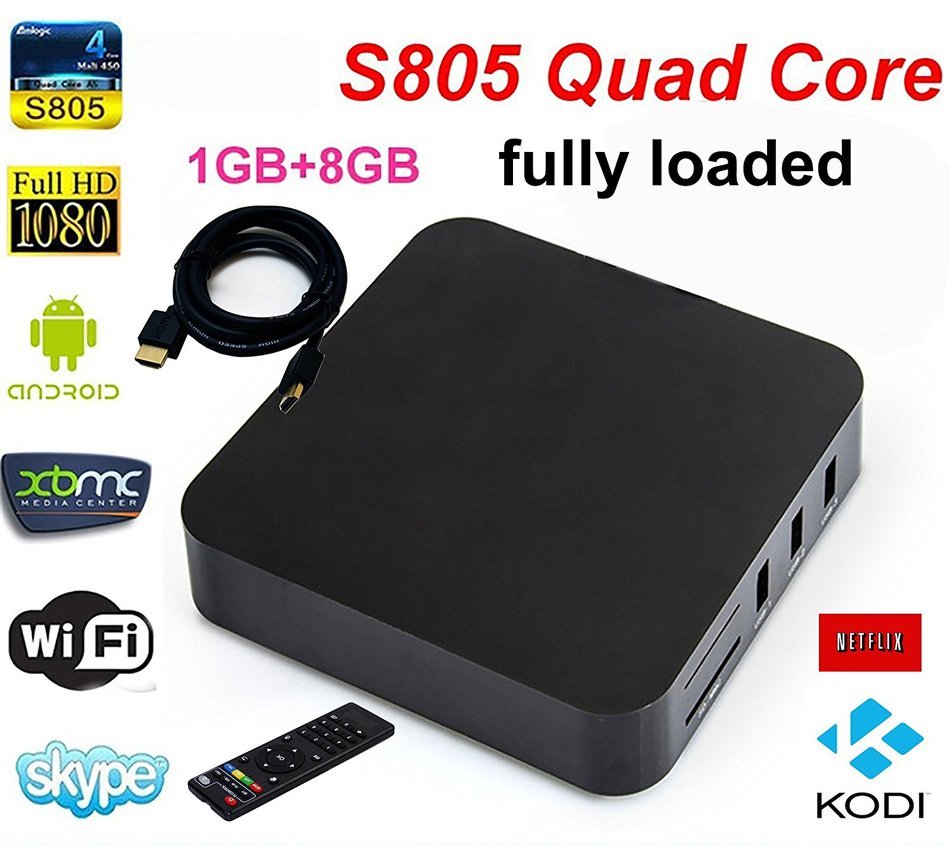 12Voltnet S805 Smart TV BOX Android XBMC Quad Core 8GB 1080P 4K Media Player+ Keyboard