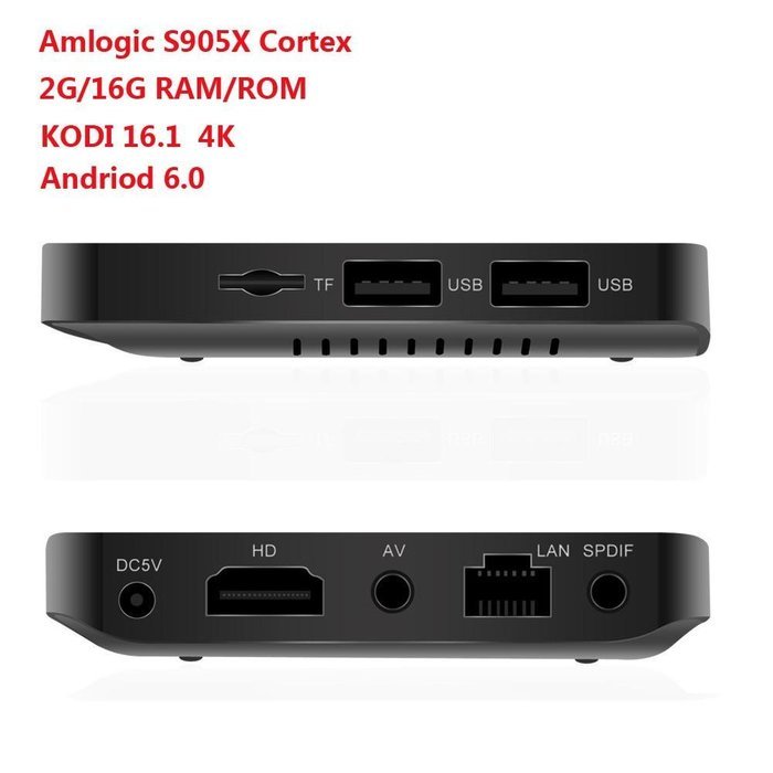 [Newest NEXBOX A95X]Kobwa Andriod 6.0 2G/16G KODI 16.1 4K TV BOX Pro Amlogic S905X Cortex A53 2.0GHz Pre-installed...