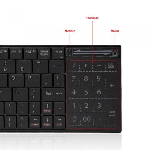 OBOSS 2.4G Wireless Keyboard Slim with Touchpad for Mac Windows Laptop Computer Android TV Box N3
