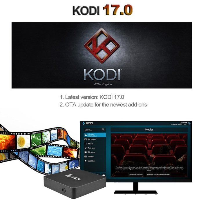Docooler KM8 Smart Android 6.0 TV Box Amlogic S905X Quad-core 64 bit 2GB / 16GB KODI 17.0 XBMC VP9 H.265 UHD 4K... N2