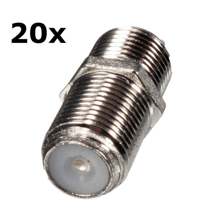 20 Pcs Joiner Barrels Connector F Plug Coupler Adapter 4 Sky Plus HD TV Coax Cable N2