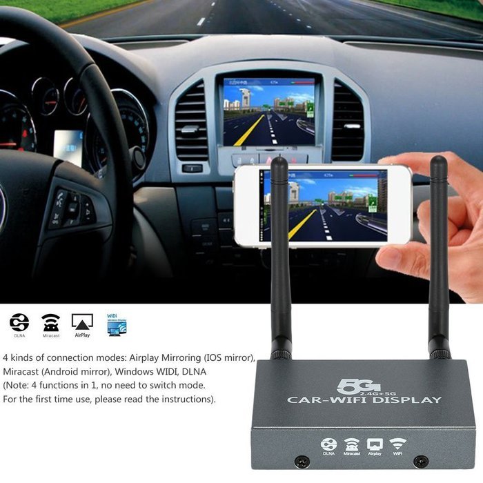 Docooler PVT 898 5G / 2.4G Car WiFi Display Dongle Receiver Linux System Airplay Mirroring Miracast DLNA Airsharing... N5
