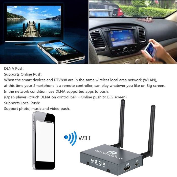 Docooler PVT 898 5G / 2.4G Car WiFi Display Dongle Receiver Linux System Airplay Mirroring Miracast DLNA Airsharing... N6