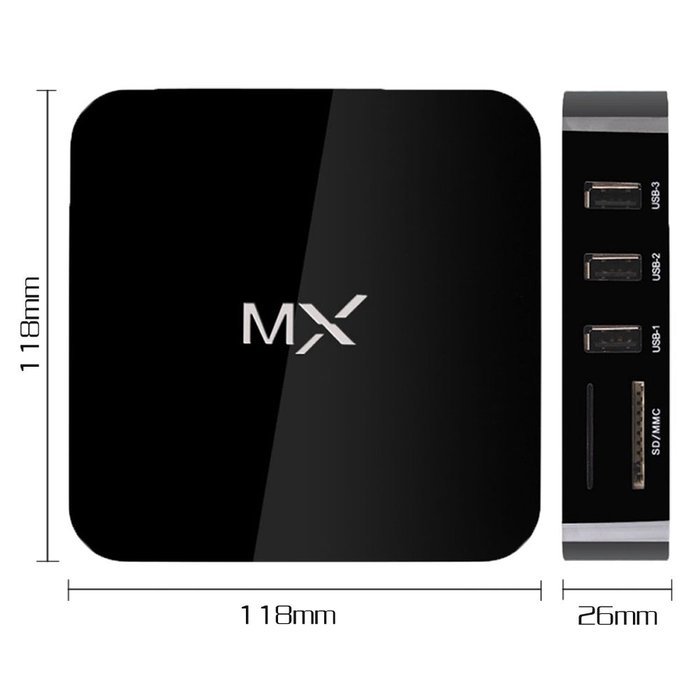 Eforbest Tv Box Quad Core CPU 1GB DDR 8GB Nand Flash MX Android 4.2 OS Smart TV Box Pro Media Player 1080p Wifi... N3