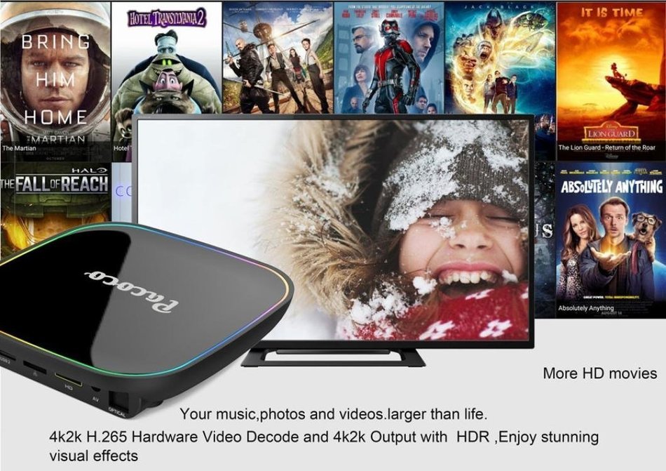 Boddenly Smart Android 6.0 S912 Octa Core TV Box with 2GB DDR3/ 16GB/ WiFi /KODI 16.1 /3D 4K HD TV Streaming Media... N7