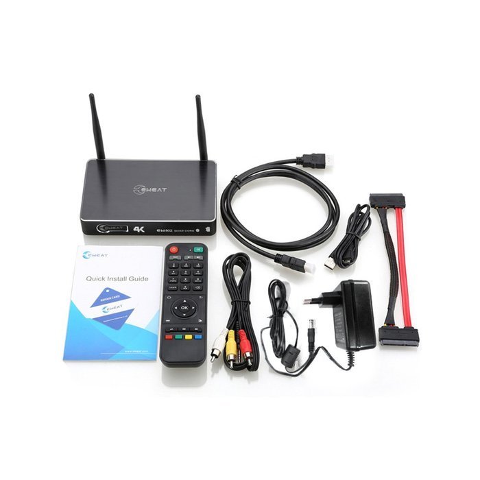 Eweat EW802 TV Box Android 4.4 Quad Core Mali450 2G/16GB 4K 2.4G/5G Wifi SATA XBMC Bluetooth N7