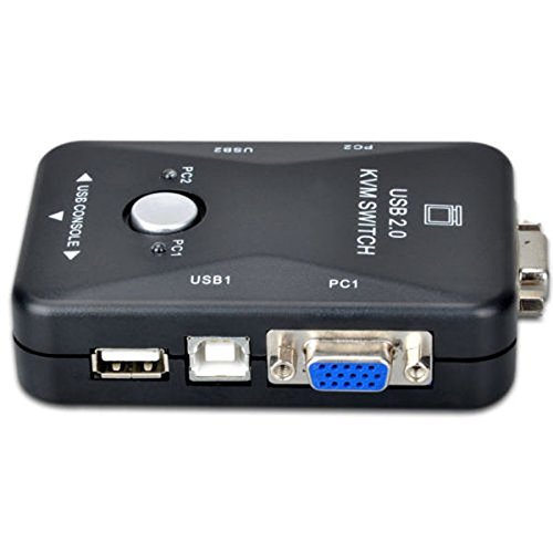 2-Port 2 Port USB 2.0 KVM Switch TV Box Adapter Connects Keyboard Mouse Video