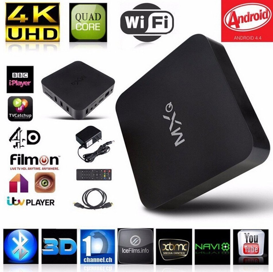 MXQ Amlogic S805 Quad Core Android Smart 4K TV Streaming Box 1080p HDMI Kodi 15.2 Xbmc 1gb 8gb