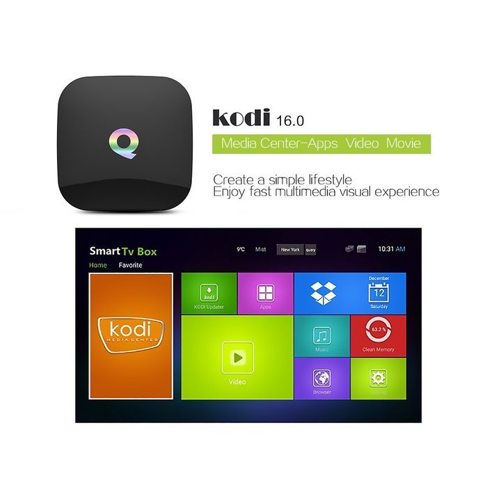 U2C Q-Box Amlogic S905 Quad Core Android TV Box Fully Loaded 2G/16G with KODI XBMC H.265 4K HD Bluetooth 4.0 3D... N2