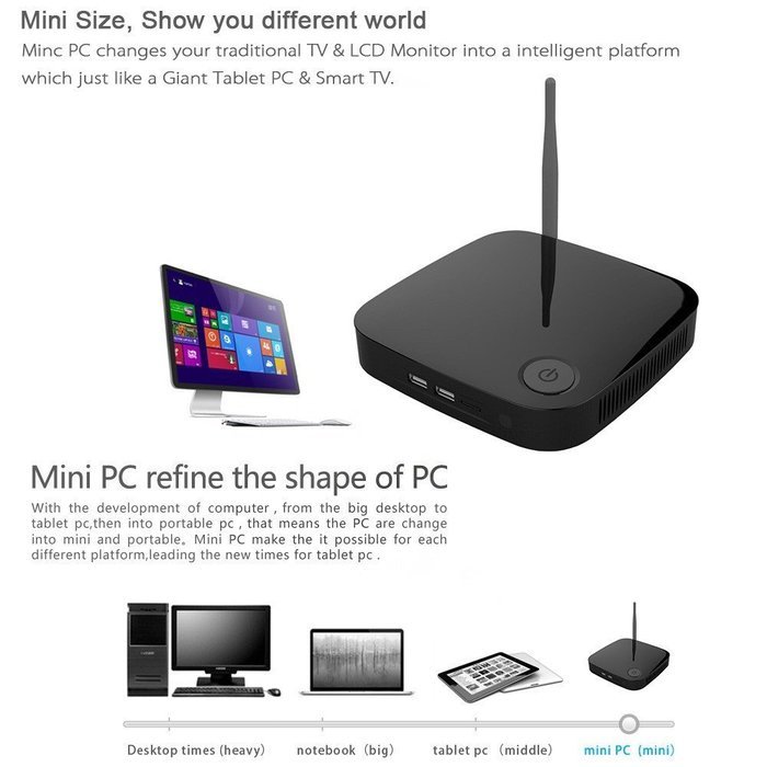 PiPO X6S Windows 10 Smart TV Box Intel Cherry Trail Z8300 4GB / 64GB 1080P HDMI 300M Wireless Router Mini PC 802.11ac... N12