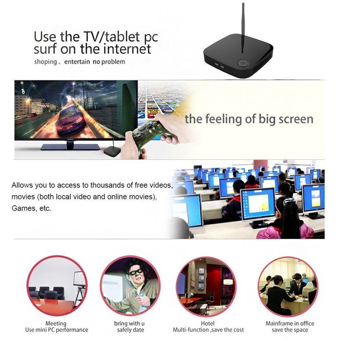 PiPO X6S Windows 10 Smart TV Box Intel Cherry Trail Z8300 4GB / 64GB 1080P HDMI 300M Wireless Router Mini PC 802.11ac... N14