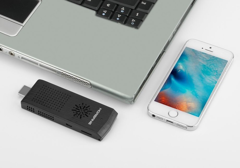MoreFine M1+ Dual Boot TV Dongle - Windows 10 + Android 4.4, Intel Quad Core CPU, 2GB RAM, 128GB Micro SD Slot... N3
