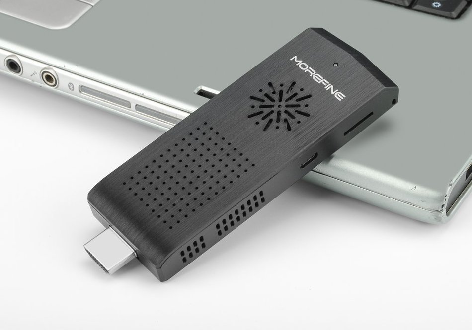 MoreFine M1+ Dual Boot TV Dongle - Windows 10 + Android 4.4, Intel Quad Core CPU, 2GB RAM, 128GB Micro SD Slot... N4