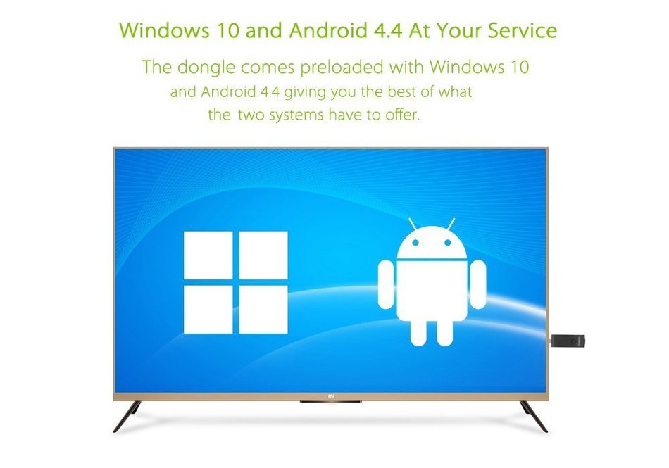 MoreFine M1+ Dual Boot TV Dongle - Windows 10 + Android 4.4, Intel Quad Core CPU, 2GB RAM, 128GB Micro SD Slot... N7