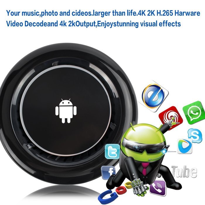 YUNTAB YC-R8H TV Box Android 4.4.2 KODI Quad-core Bluetooth 4.0 16GB A17 Quad-core 1.8Ghz CPU Support dual band... N8