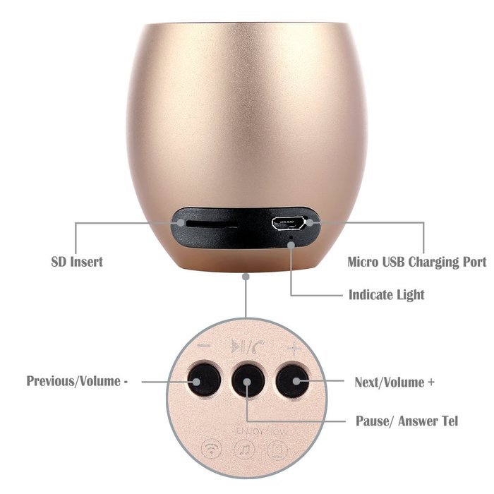 Mini Bluetooth Speakers, Earto Pocket Size Portable Ultra-Compact Lightweight Wireless Bluetooth Speaker with... N3