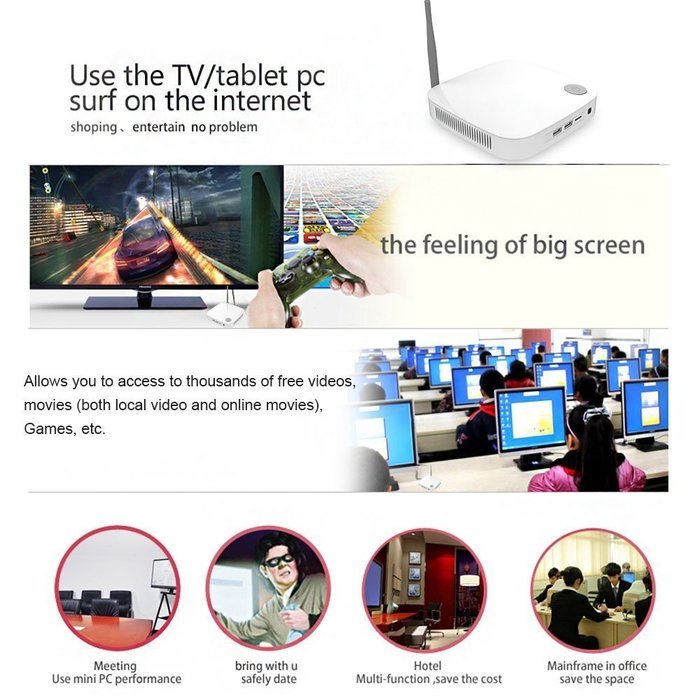 PiPO X6S Windows 10 Smart TV Box Intel Cherry Trail Z8300 4GB / 64GB 1080P HDMI 300M Wireless Router Mini PC 802.11ac... N22