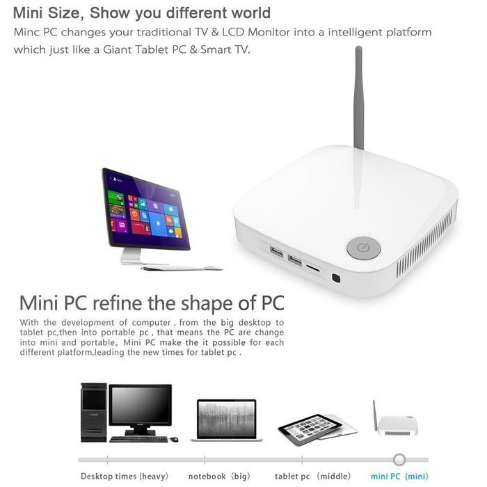 PiPO X6S Windows 10 Smart TV Box Intel Cherry Trail Z8300 4GB / 64GB 1080P HDMI 300M Wireless Router Mini PC 802.11ac... N24