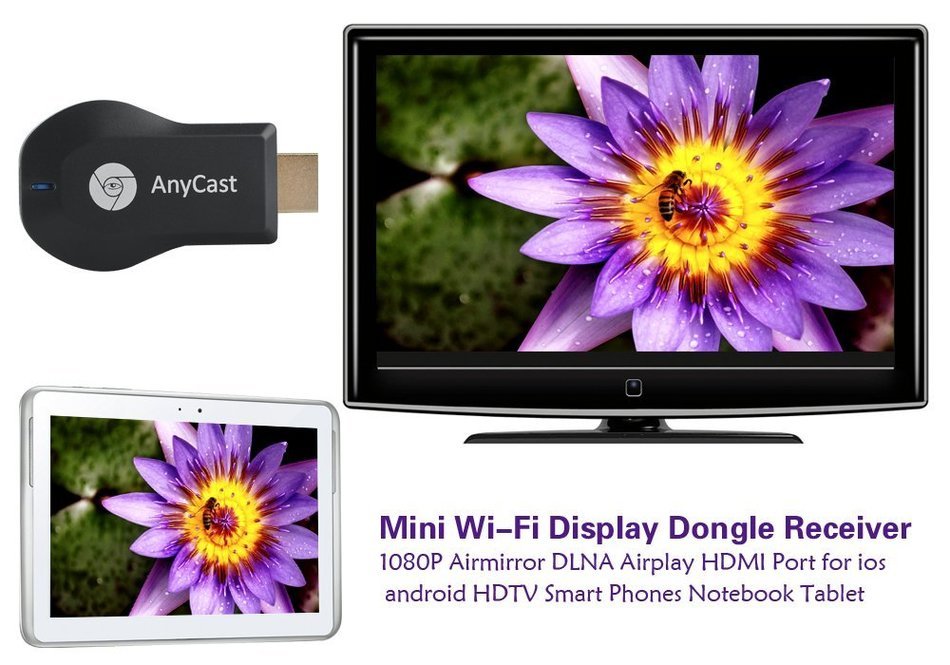 Anycast M2 Plus Wi-Fi Display Receiver - DLNA, Miracast, Airplay, WI-FI 802.11 b/g/n, For Android + iOS N11