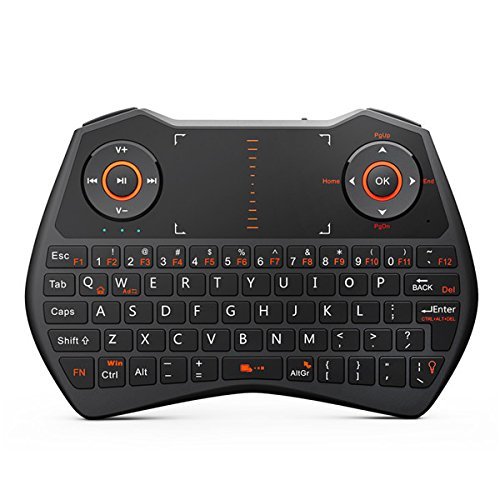 Rii i28 2.4GHz Wireless Backlit Keyboard Touchpad Fly Air Mouse Control With Earphone Jack For PC TV Box
