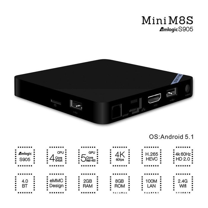 Android 5.1 mini TV box Multi -language 4K Movie DDR3 2GB automated system operation N3