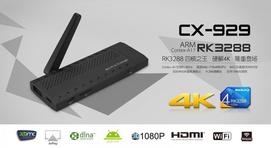 Voxlink MINI Wifi Display TV Dongle Android 4.4.2 Rockchip RK3288 2G+8G with 4.0 Bluetooth Support Mirracast and... N3
